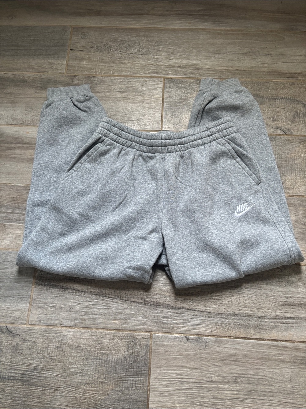 Nike Kids Grey Fleece Joggers with Logo